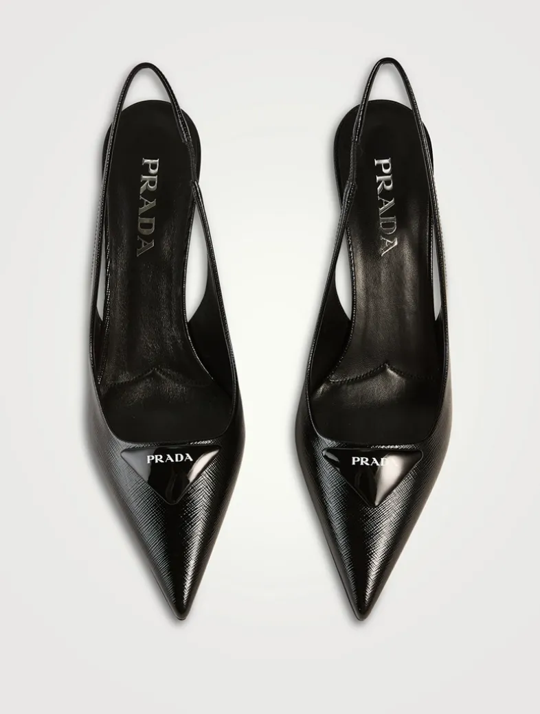 Leather Slingback Pumps