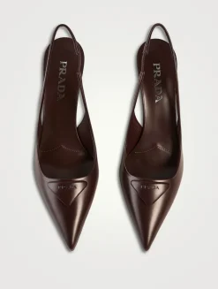 Leather Slingback Pumps