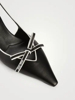 Leather Slingback Pumps