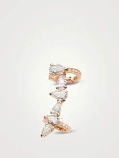 Left Serti Sur Vide Rose Gold Earcuff With Diamonds