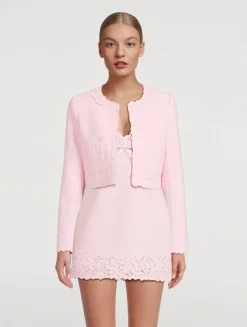 Leilana Lace-Trimmed Tweed Jacket