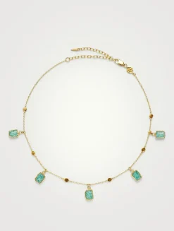 Lena Charm Choker Necklace With Amazonite