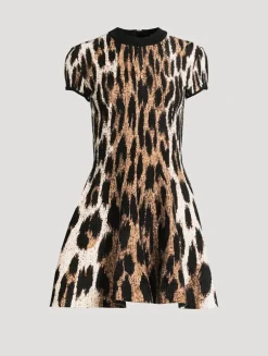 Leopard Jacquard Mini Dress