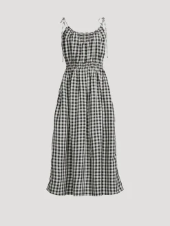 Leslie Midi Dress In Gingham Print