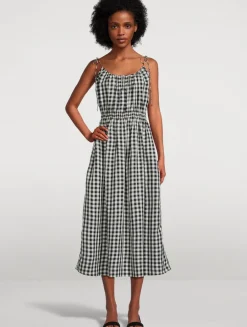Leslie Midi Dress In Gingham Print