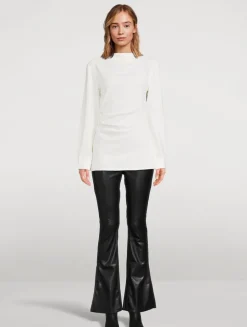 Level Up Vegan Leather Flare Trousers