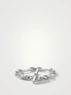 Lexington Chain Bracelet In Sterling Silver With Pavé Diamonds
