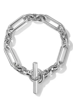 Lexington Chain Bracelet In Sterling Silver With Pavé Diamonds