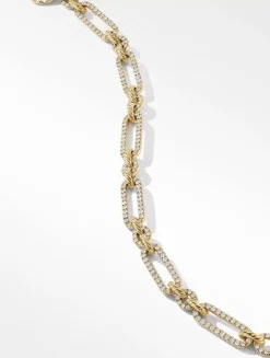 Lexington Chain Bracelet In 18k Yellow Gold With Full Pavé Diamonds, 6.5mm