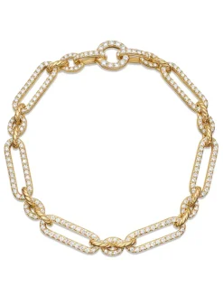 Lexington Chain Bracelet In 18k Yellow Gold With Full Pavé Diamonds, 6.5mm