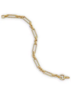 Lexington Chain Bracelet In 18k Yellow Gold With Full Pavé Diamonds, 6.5mm