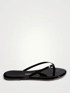 Lily Glosses Patent Leather Flip-Flops