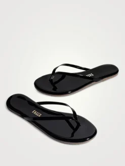 Lily Glosses Patent Leather Flip-Flops