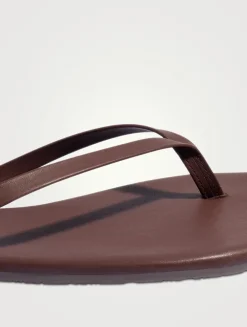 Lily Nudes Leather Flip-Flops