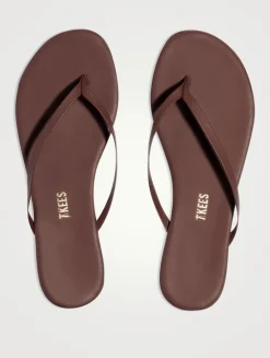 Lily Nudes Leather Flip-Flops