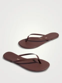 Lily Nudes Leather Flip-Flops