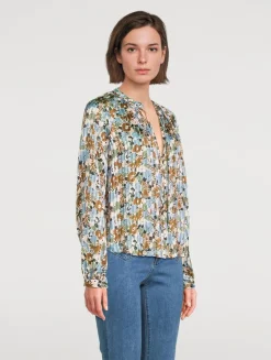 Linds Silk Blouse In Floral Print
