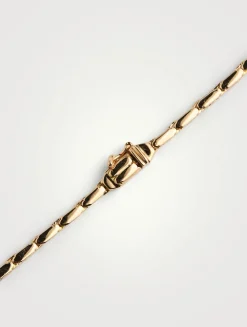 Linear 18K Rose Gold Half Diamond Tennis Necklace