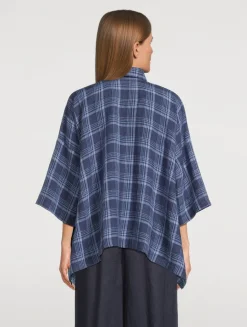Linen Shirt In Plaid Print
