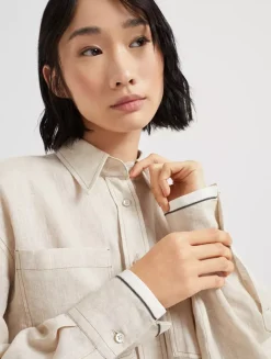 Linen Shirt With Monili