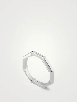 Link To Love 18K White Gold Mirrored Ring