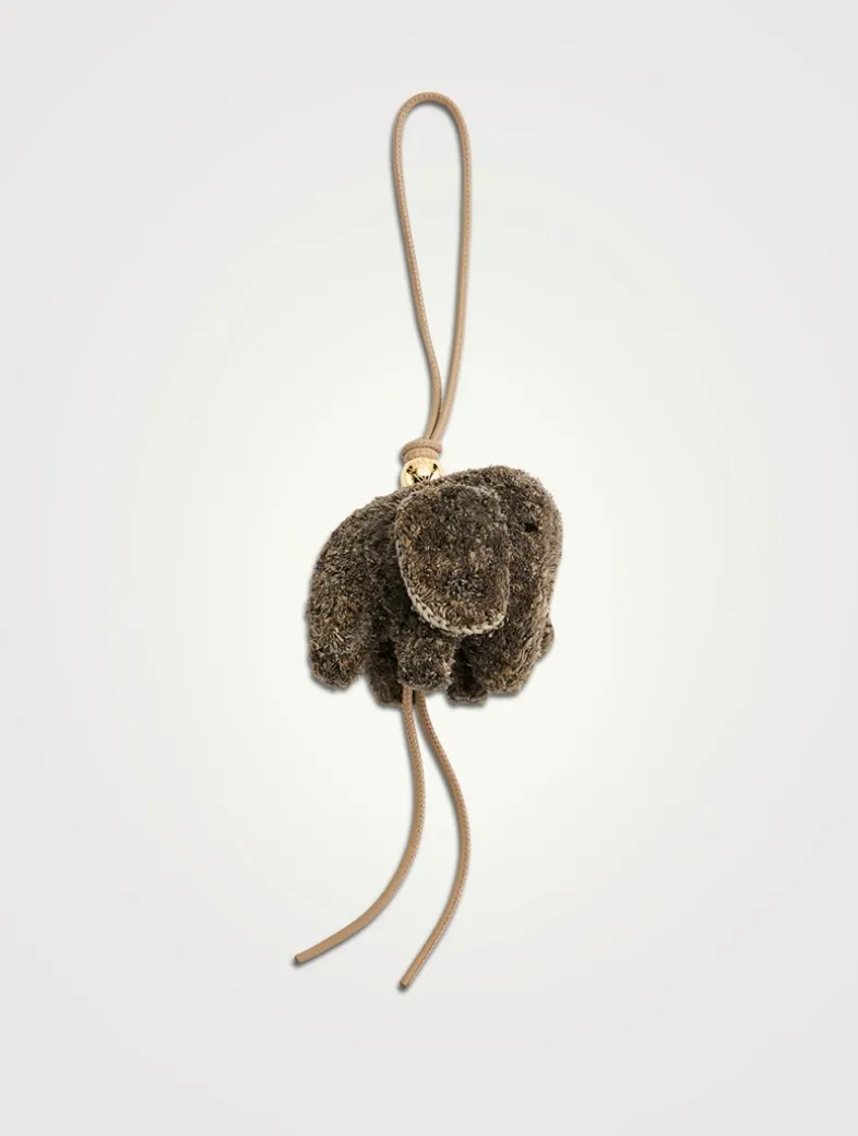 Loewe x Paula's Ibiza Elephant Raffia Bag Charm