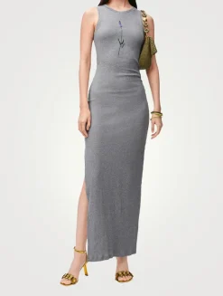 Loewe x Paula's Ibiza Jersey Midi Dress In Lavender Print