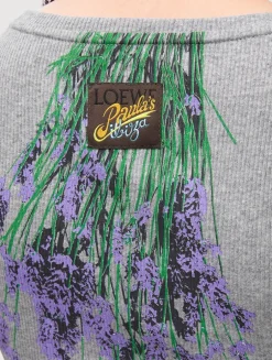 Loewe x Paula's Ibiza Jersey Midi Dress In Lavender Print