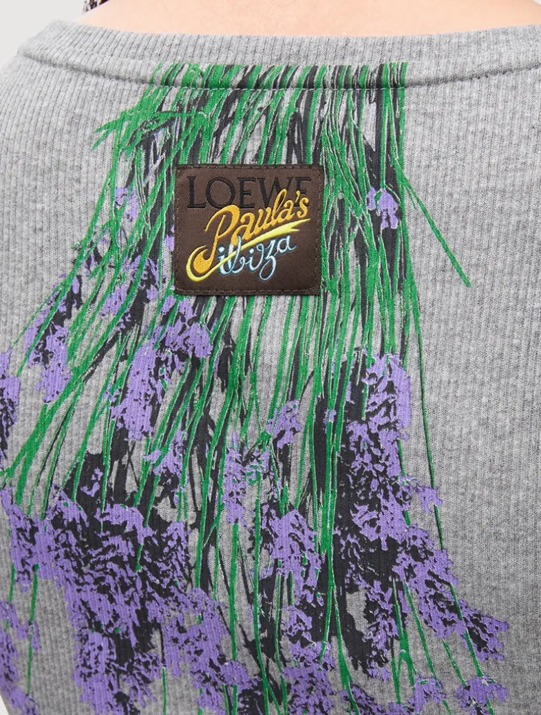 Loewe x Paula's Ibiza Jersey Midi Dress In Lavender Print