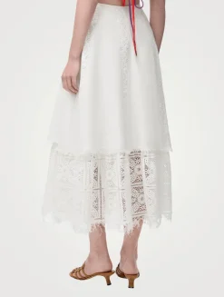 Loewe x Paula's Ibiza Lace Midi Skirt