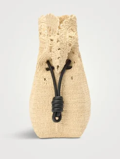 Loewe x Paula's Ibiza Medium Flamenco Raffia Clutch