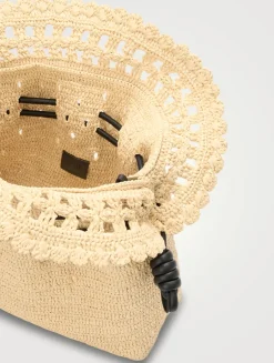 Loewe x Paula's Ibiza Medium Flamenco Raffia Clutch
