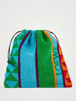 Loewe x Paula's Ibiza Terry Drawstring Pouch