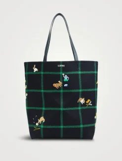 Loewe x Suna Fujita XL Puzzle Fold Tartan Tote Bag