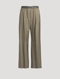 Logo-Elastic Wool Trousers