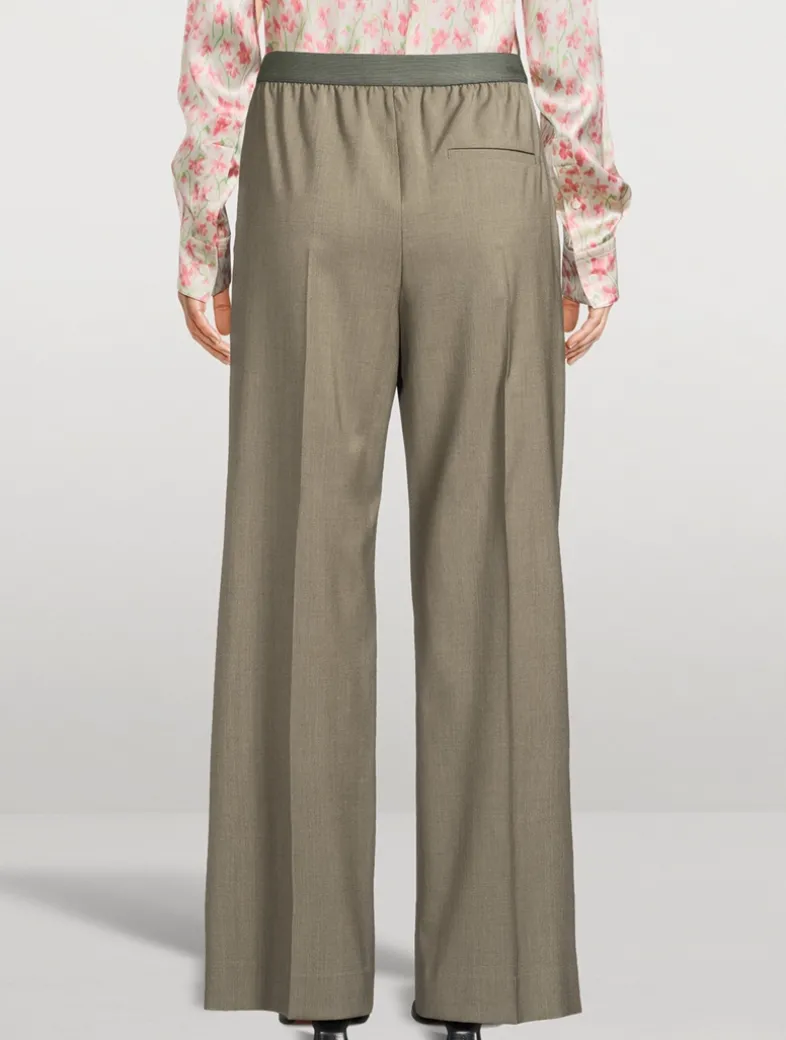 Logo-Elastic Wool Trousers