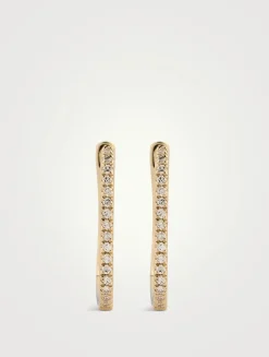 Lola 14K Gold Hoop Earrings With Diamonds