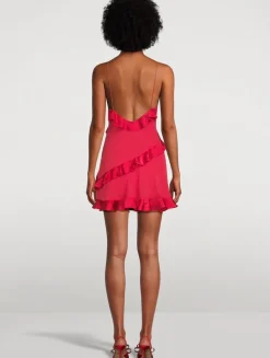 Lomina Ruffled Silk Slip Dress