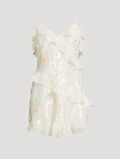 Lomina Ruffled Silk Slip Dress