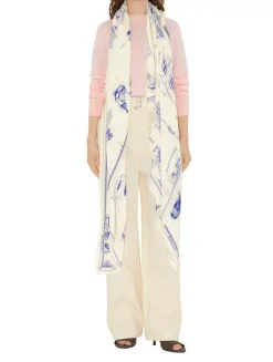 London Landmarks Wool Silk Scarf