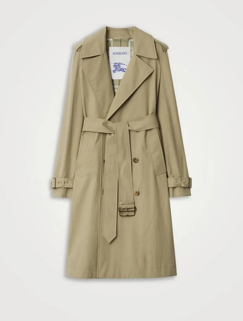Long Gabardine Trench Coat