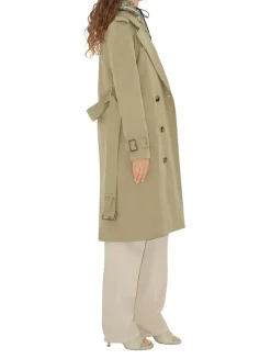 Long Gabardine Trench Coat
