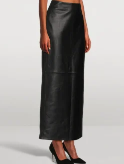 Long Leather Skirt