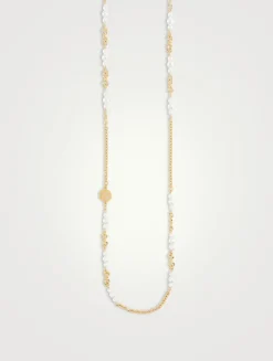 Long Pearl Chain Necklace