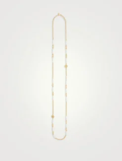 Long Pearl Chain Necklace
