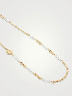 Long Pearl Chain Necklace
