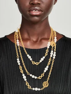 Long Pearl Chain Necklace