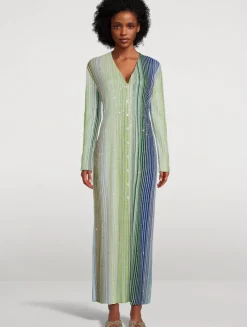 Long Sequin-Embellished Cardigan