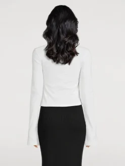 Long-Sleeve T-Shirt In Oyster Print