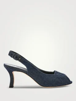 Lonike Denim Slingback Pumps